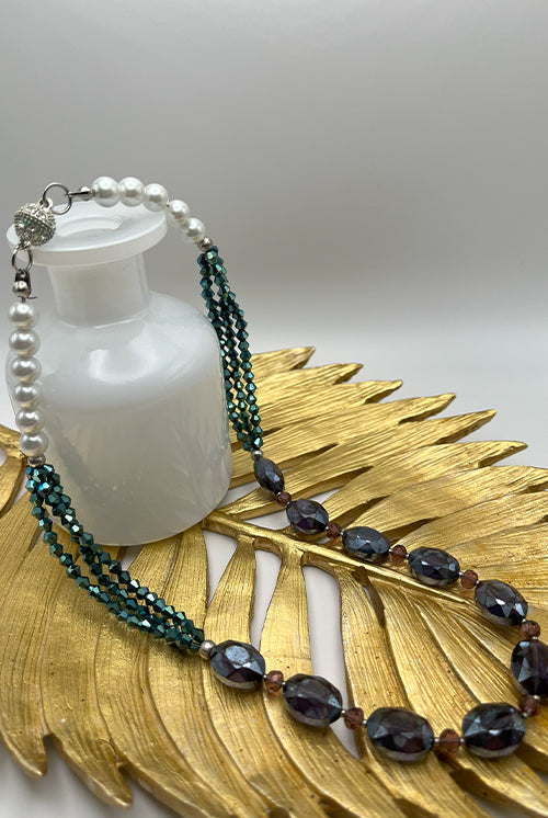 Crystal and White Pearl Necklace