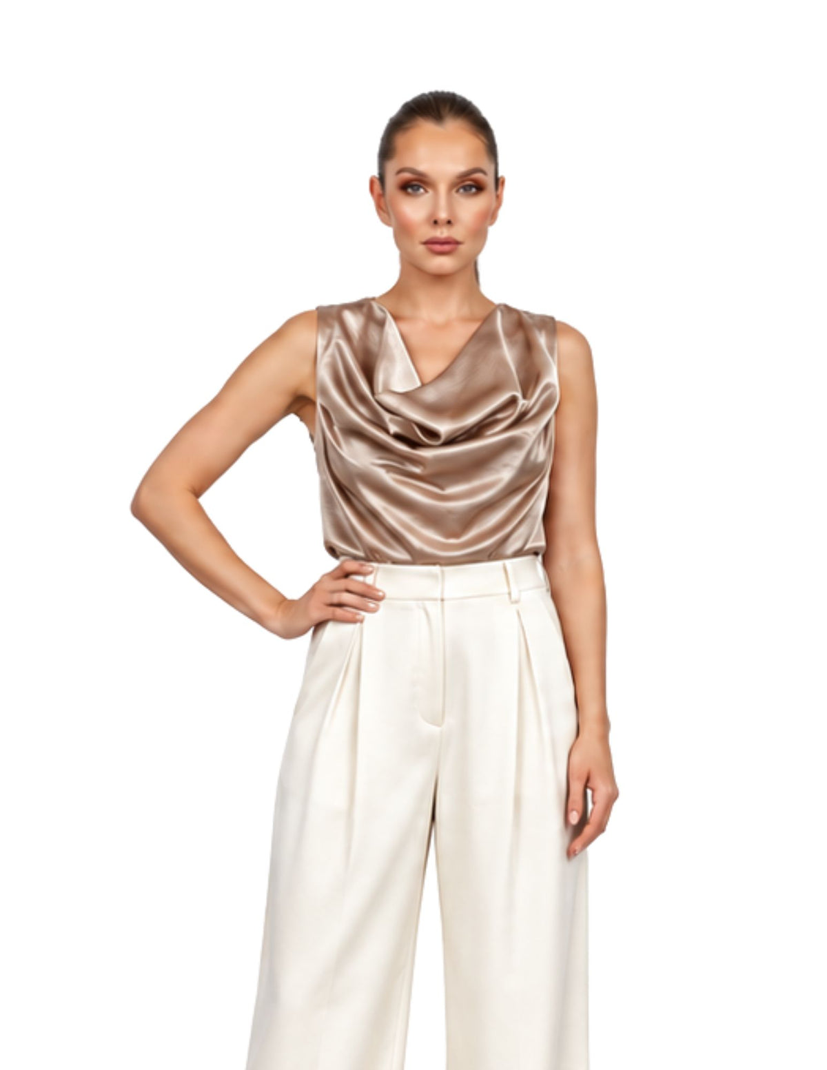 LUCENTE — Draped Cowl Blouse