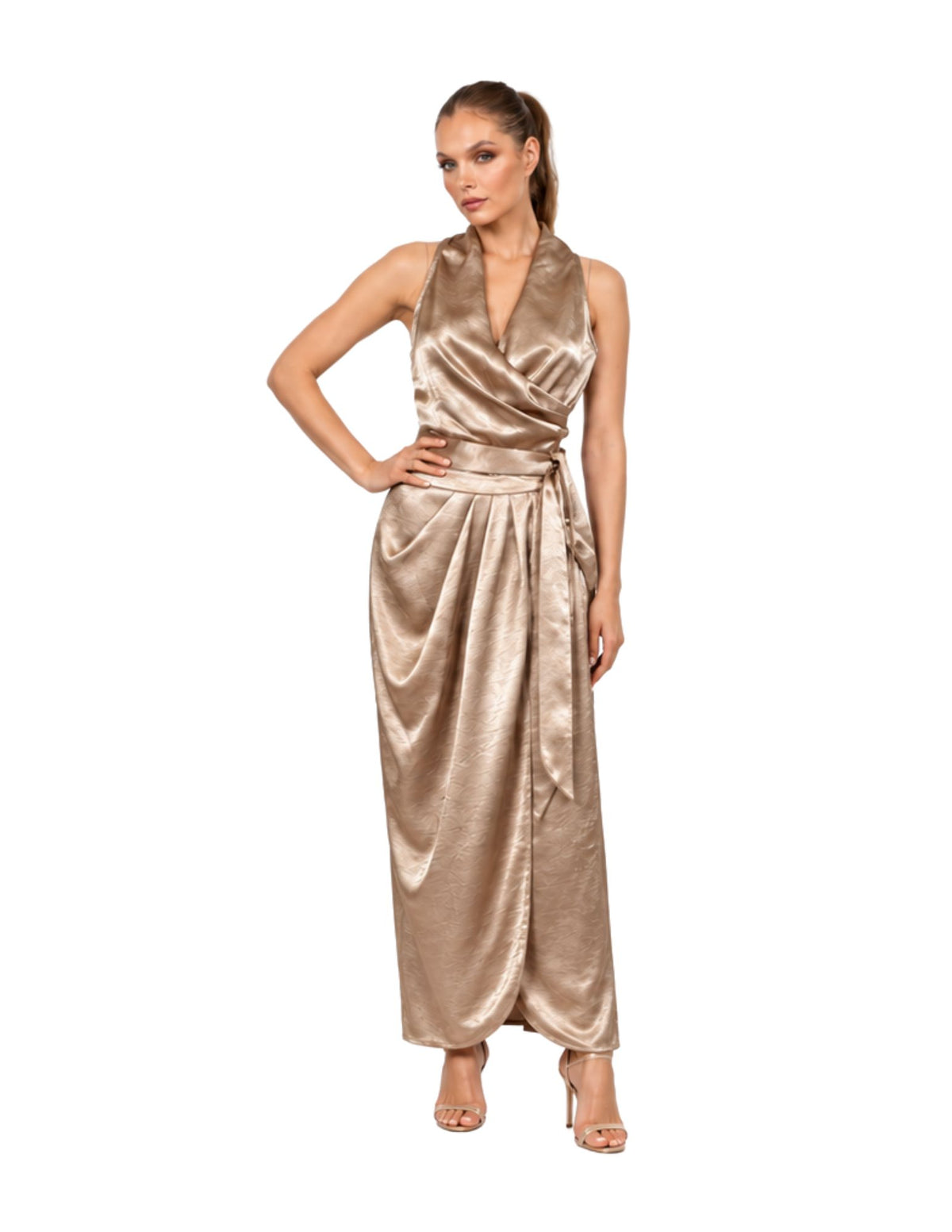 SERENA — Wrap Top & Draped Skirt Set