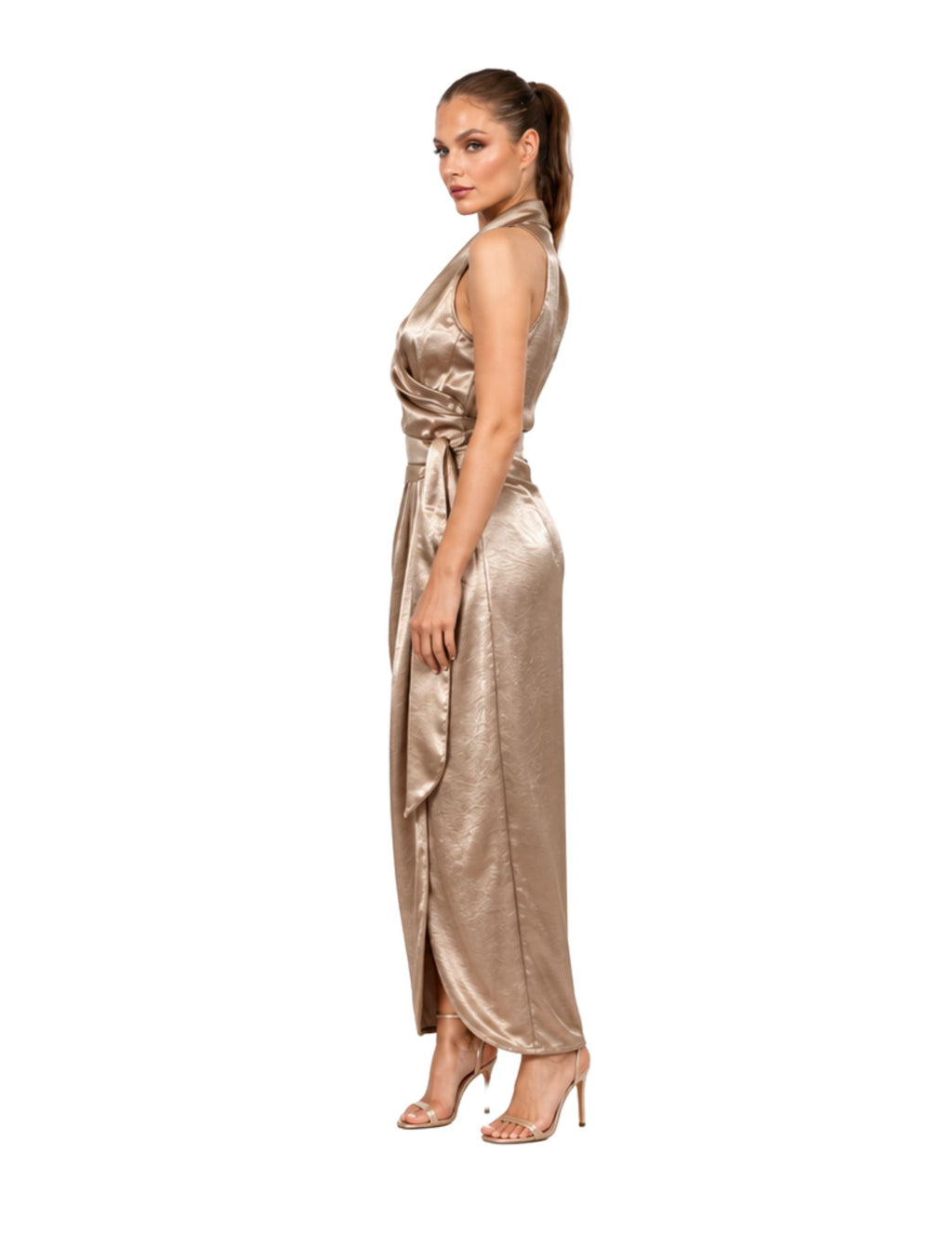 SERENA — Wrap Top & Draped Skirt Set