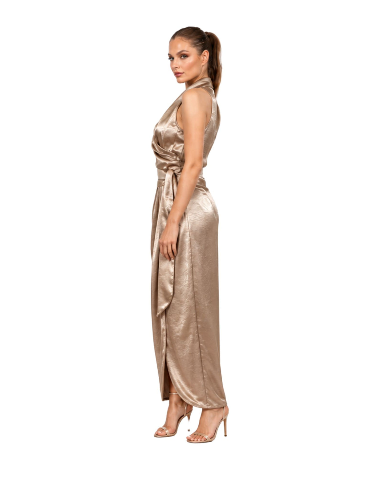 SERENA — Wrap Top & Draped Skirt Set