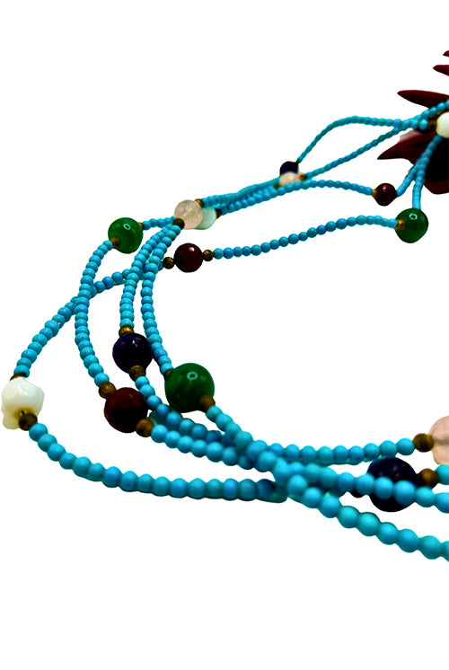 Turquoise & Quartz Multi Strand Necklace